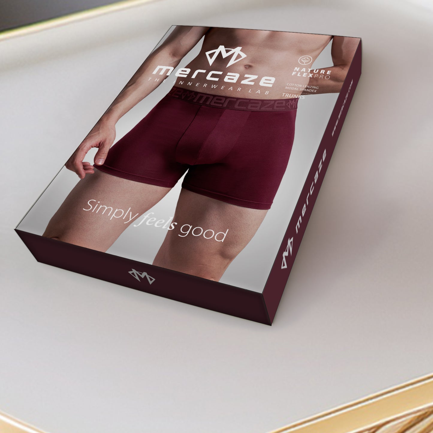 Soft Waistband - Premium Cotton Modal Spandex Trunk - M117 -  Burgundy