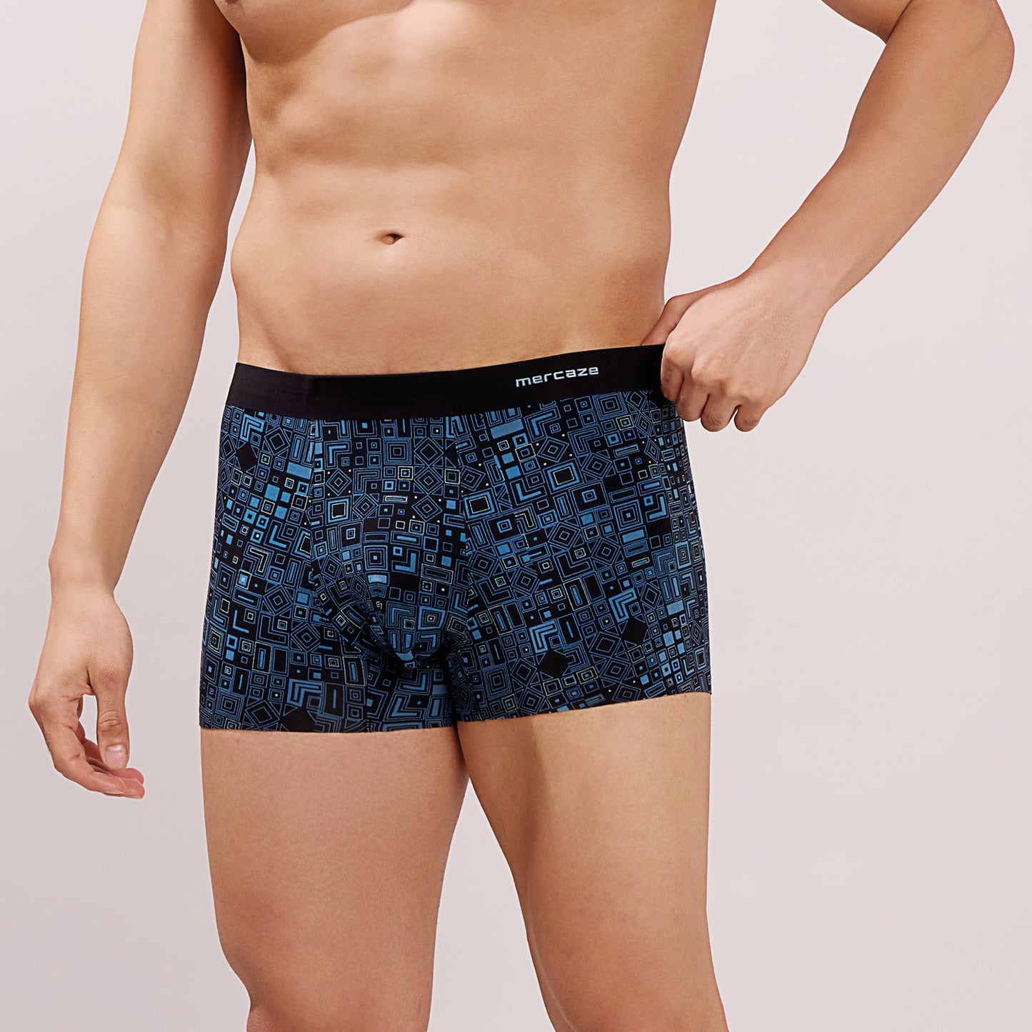 Seamless Ultra-Soft Fit – Micro Modal Spandex Printed Trunk – M107 – Blue