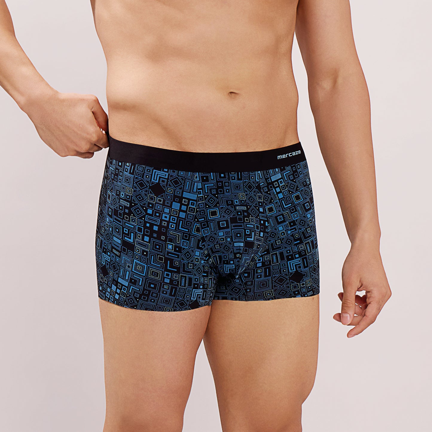 Seamless Ultra-Soft Fit – Micro Modal Spandex Printed Trunk – M107 – Blue