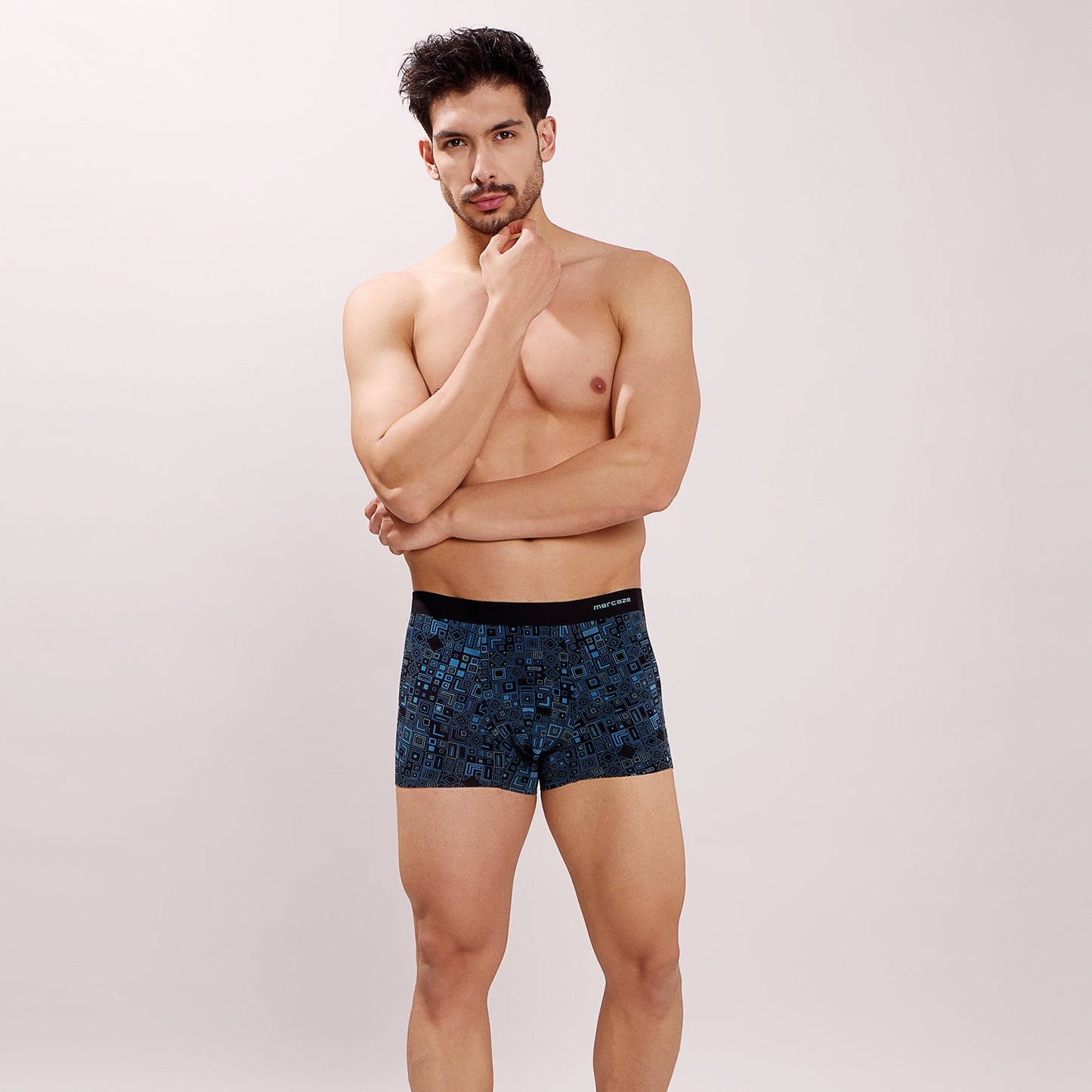 Seamless Ultra-Soft Fit – Micro Modal Spandex Printed Trunk – M107 – Blue