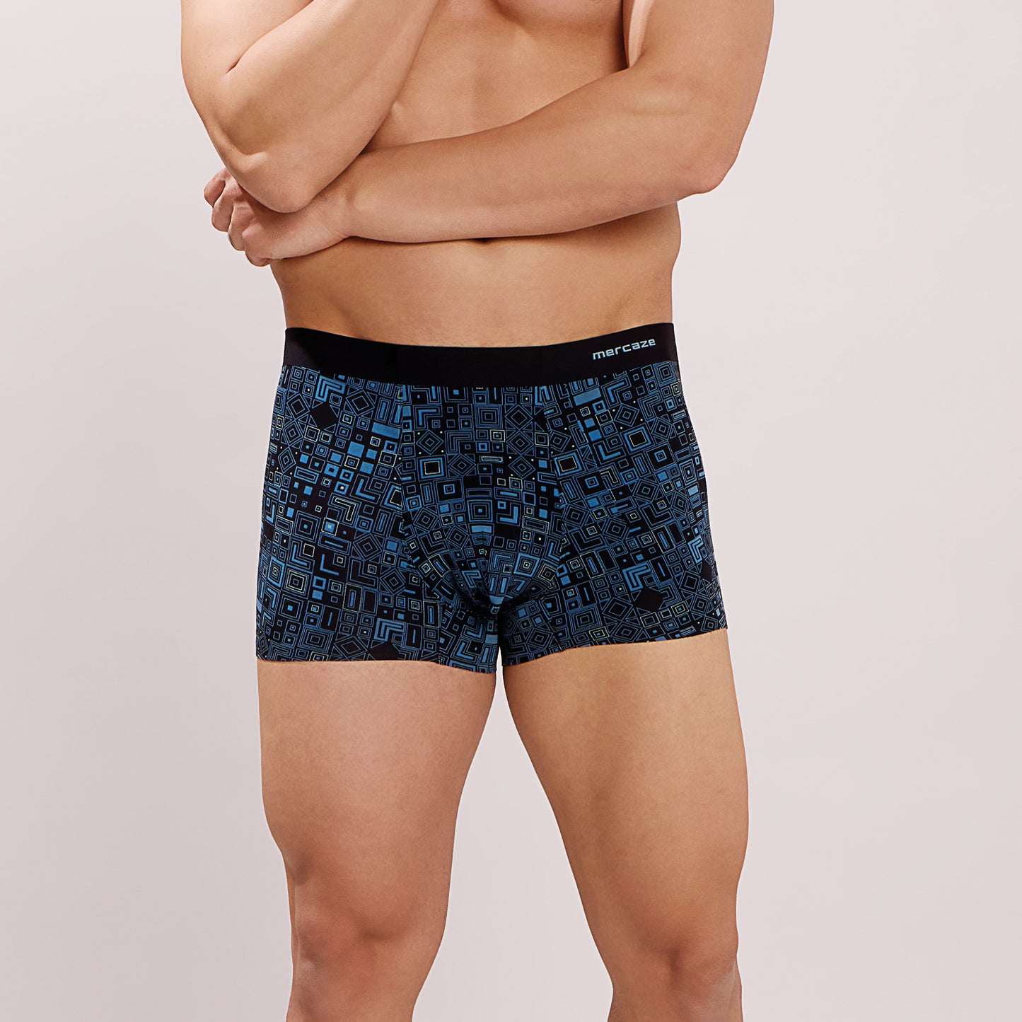 Seamless Ultra-Soft Fit – Micro Modal Spandex Printed Trunk – M107 – Blue