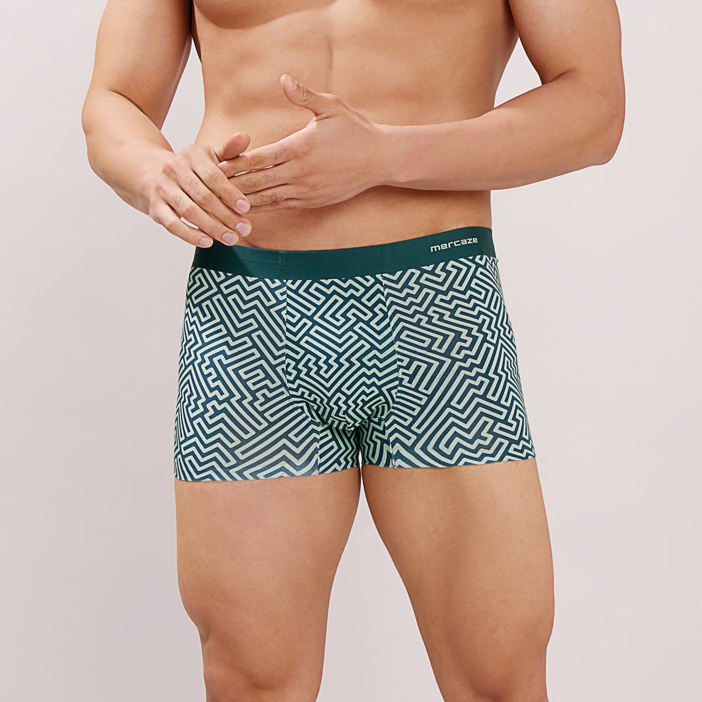 Seamless Ultra-Soft Fit – Micro Modal Spandex Printed Trunk – M107 – Green