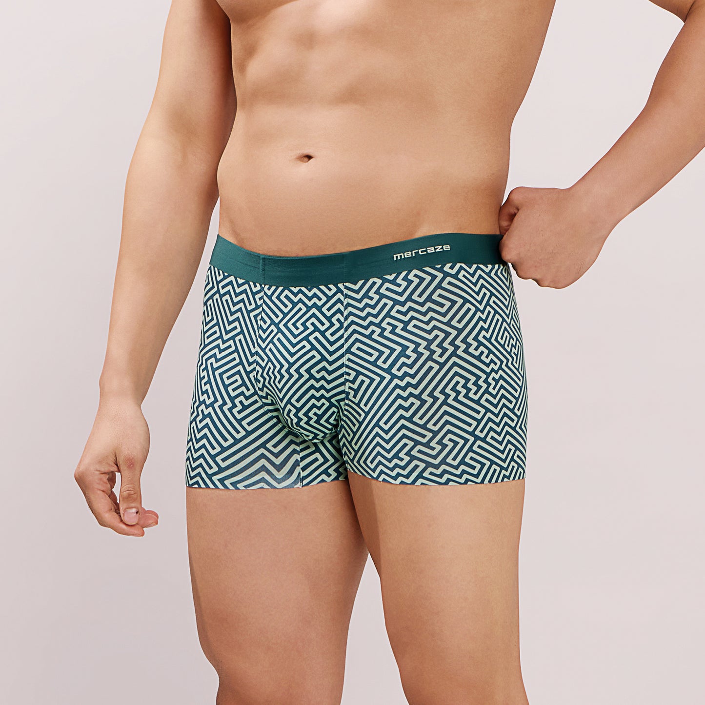 Seamless Ultra-Soft Fit – Micro Modal Spandex Printed Trunk – M107 – Green