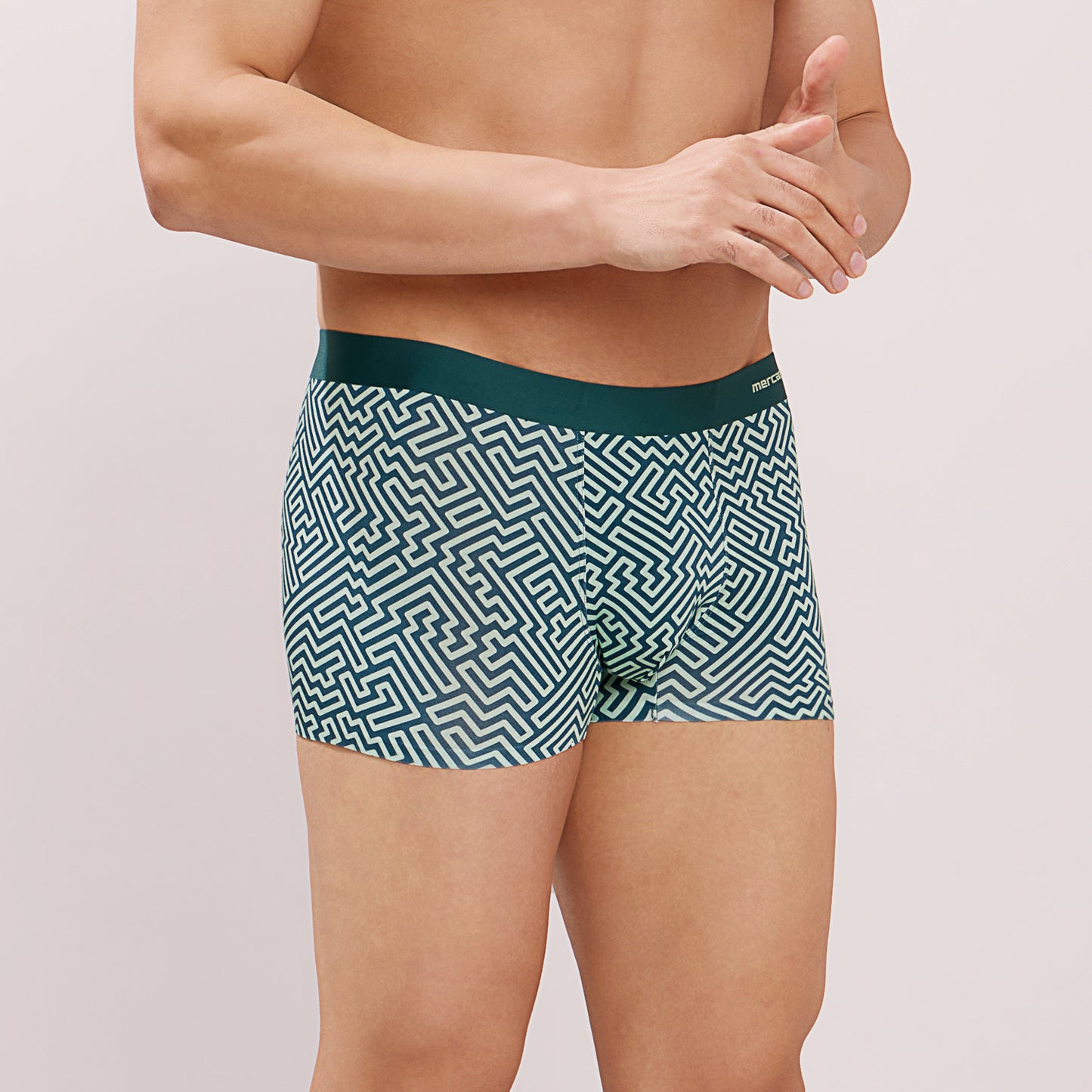 Seamless Ultra-Soft Fit – Micro Modal Spandex Printed Trunk – M107 – Green