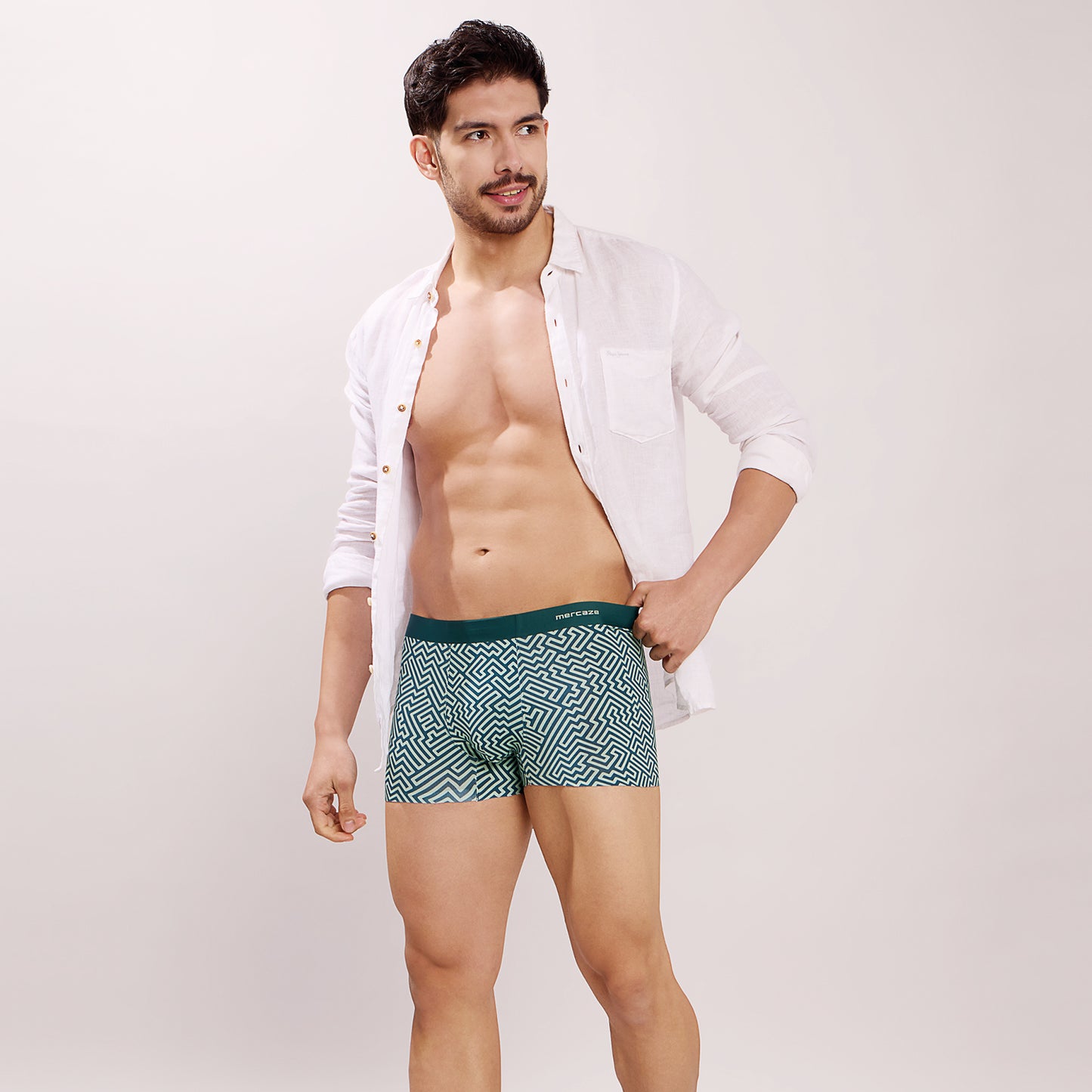 Seamless Ultra-Soft Fit – Micro Modal Spandex Printed Trunk – M107 – Green