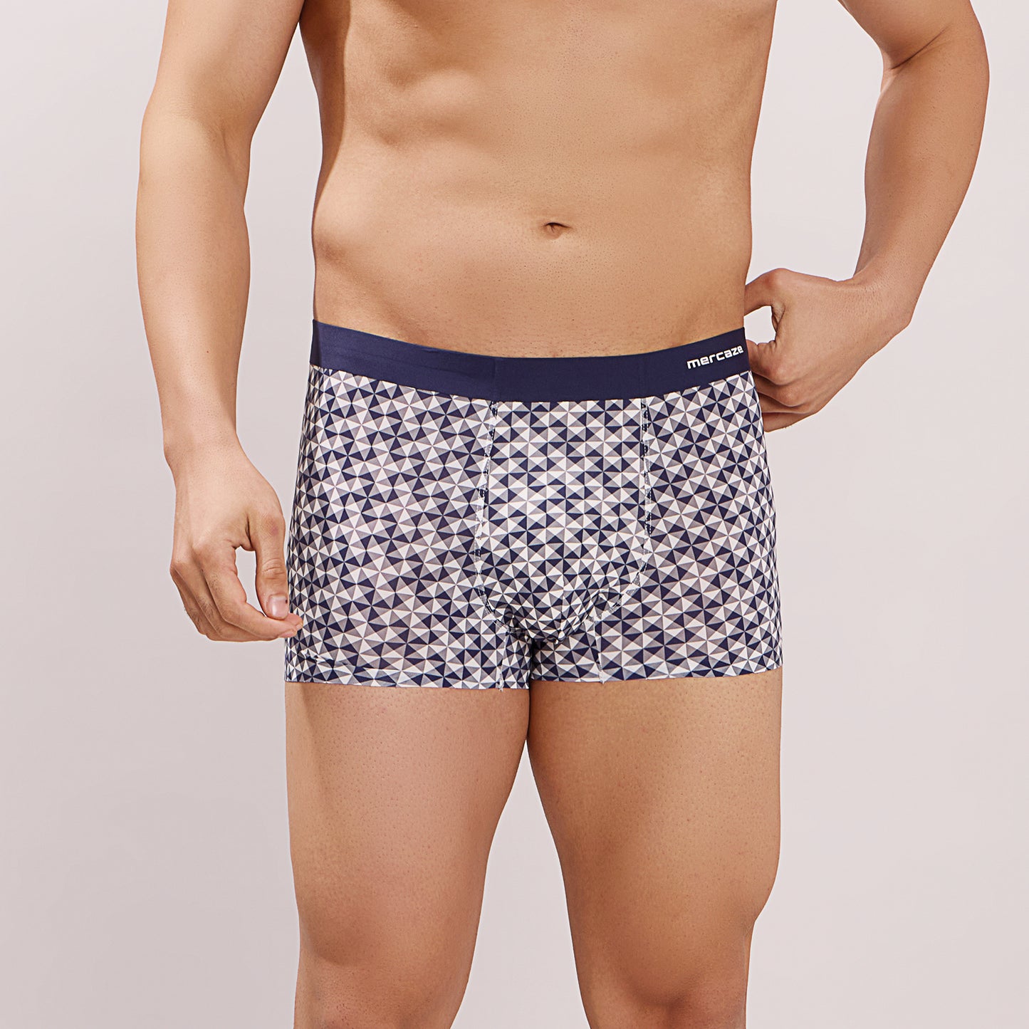 Seamless Fit Comfort – Microfiber Nylon Spandex Printed Trunk – M111 – Dark Navy