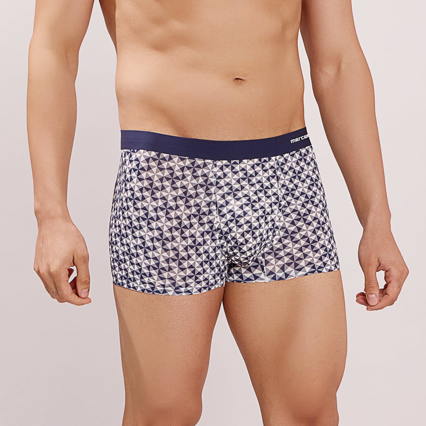 Seamless Fit Comfort – Microfiber Nylon Spandex Printed Trunk – M111 – Dark Navy