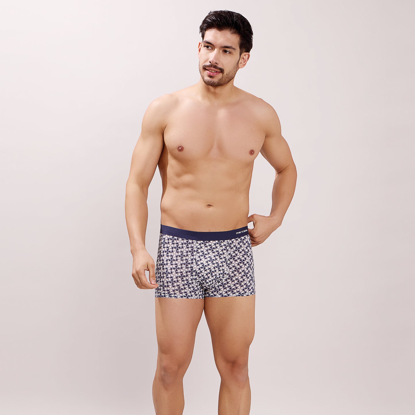 Seamless Fit Comfort – Microfiber Nylon Spandex Printed Trunk – M111 – Dark Navy