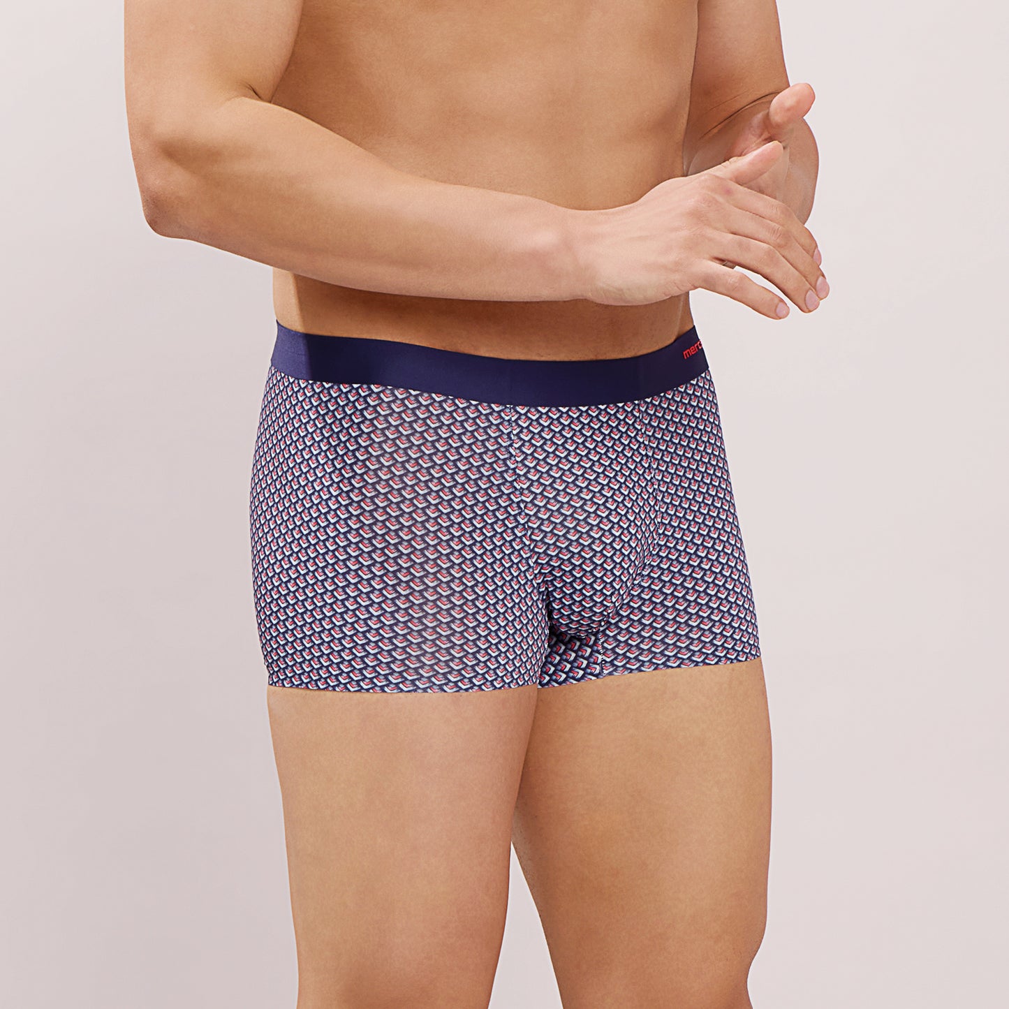 Seamless Fit Comfort – Microfiber Nylon Spandex Printed Trunk – M111 - Navy