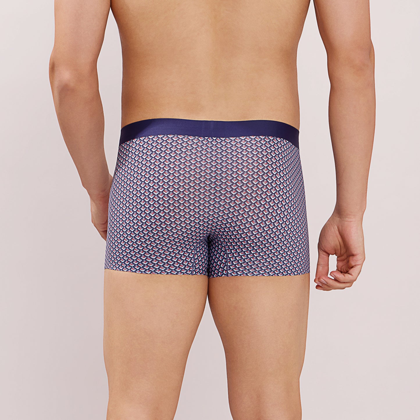 Seamless Fit Comfort – Microfiber Nylon Spandex Printed Trunk – M111 - Navy