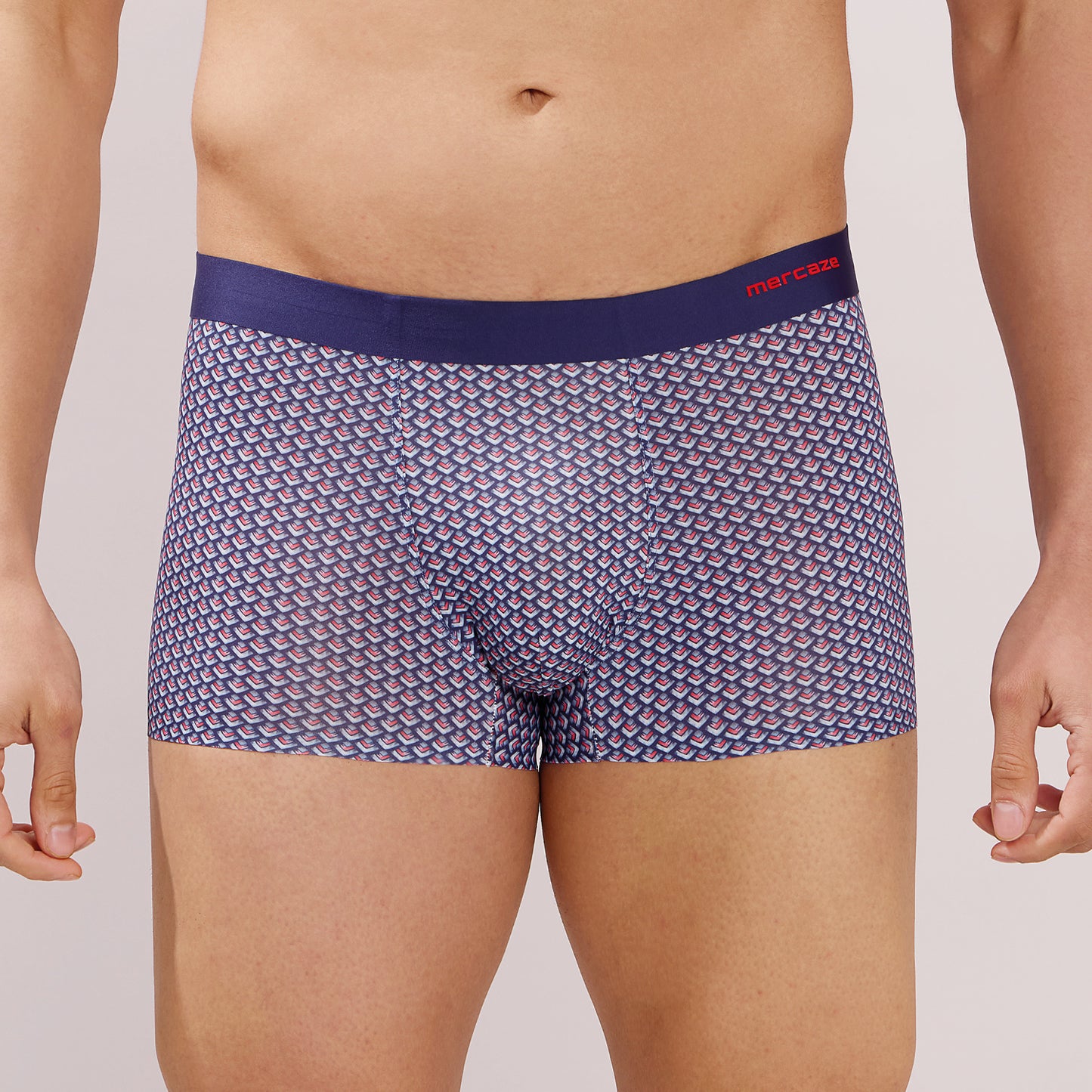 Seamless Fit Comfort – Microfiber Nylon Spandex Printed Trunk – M111 - Navy
