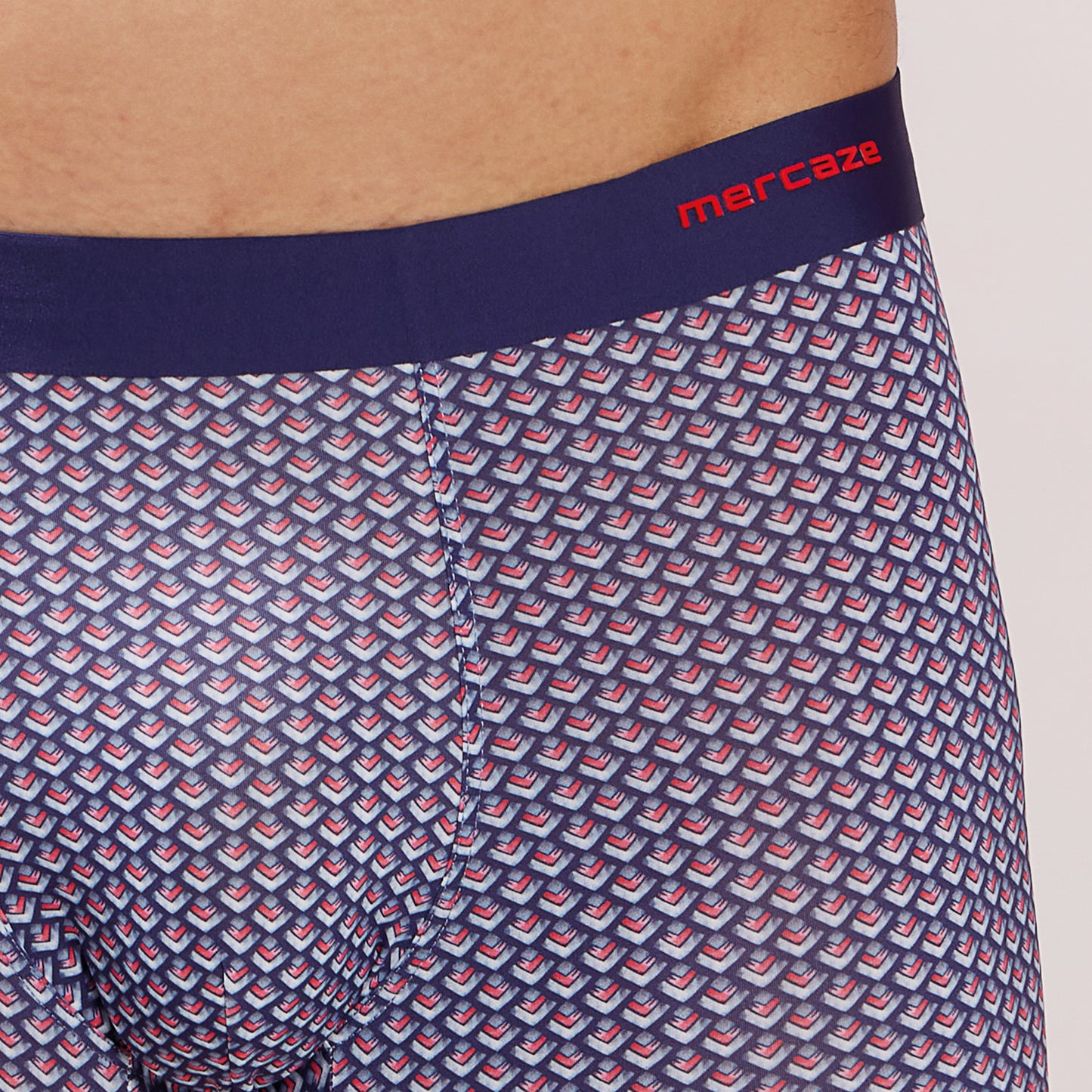 Seamless Fit Comfort – Microfiber Nylon Spandex Printed Trunk – M111 - Navy