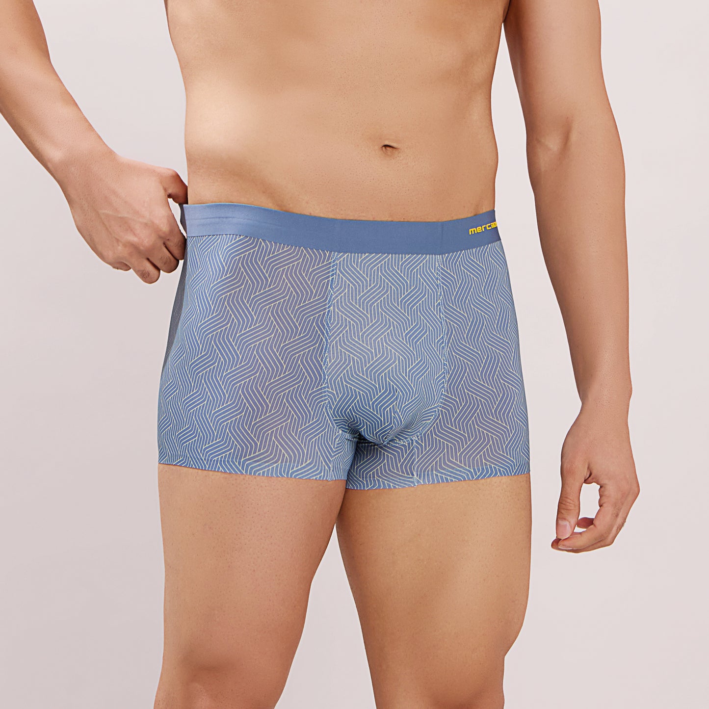 Seamless Fit Comfort – Microfiber Nylon Spandex Printed Trunk – M111 - Sky Blue