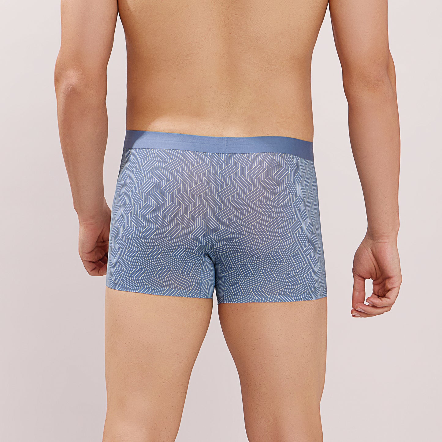 Seamless Fit Comfort – Microfiber Nylon Spandex Printed Trunk – M111 - Sky Blue