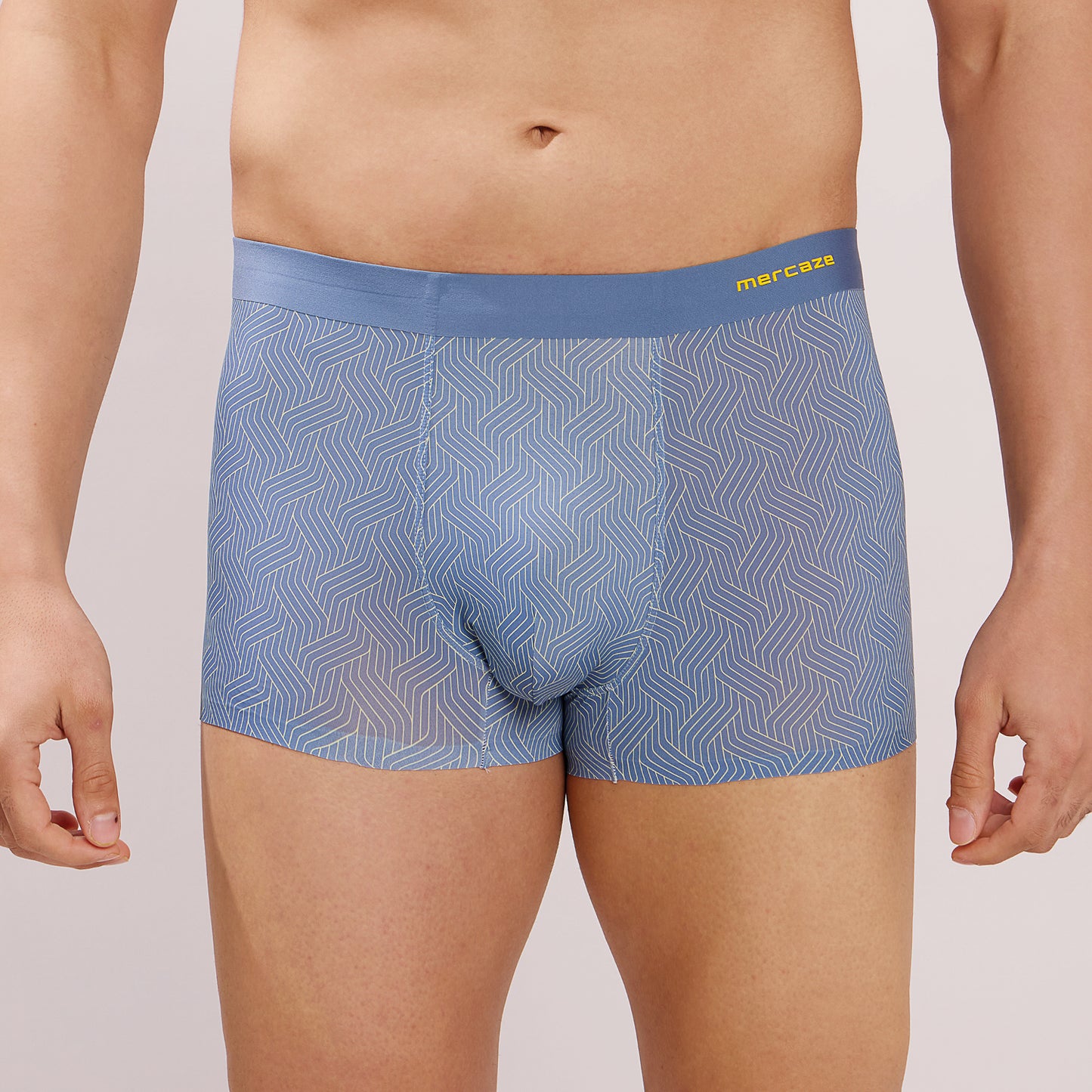 Seamless Fit Comfort – Microfiber Nylon Spandex Printed Trunk – M111 - Sky Blue