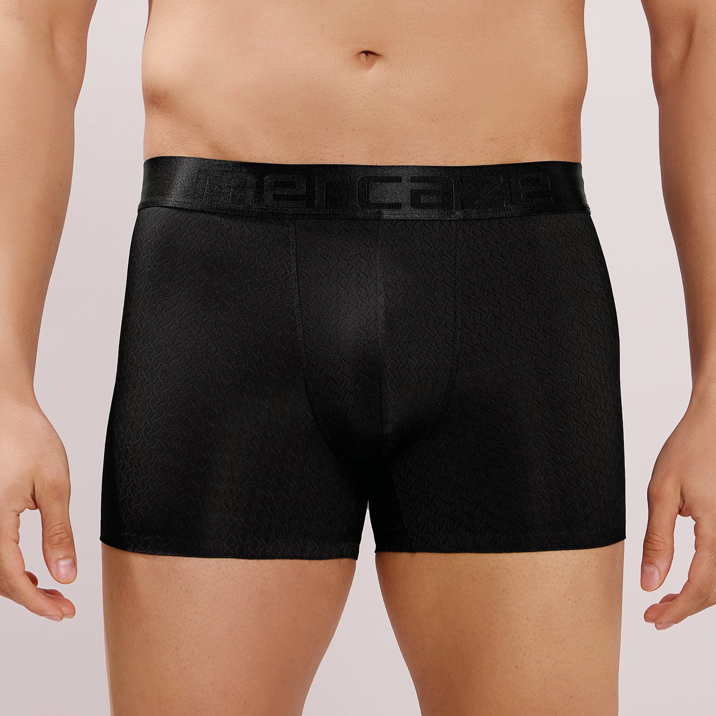 Premium Fit - Textured Jacquard Micro Fibre Nylon Spandex Trunk - M115 - Black