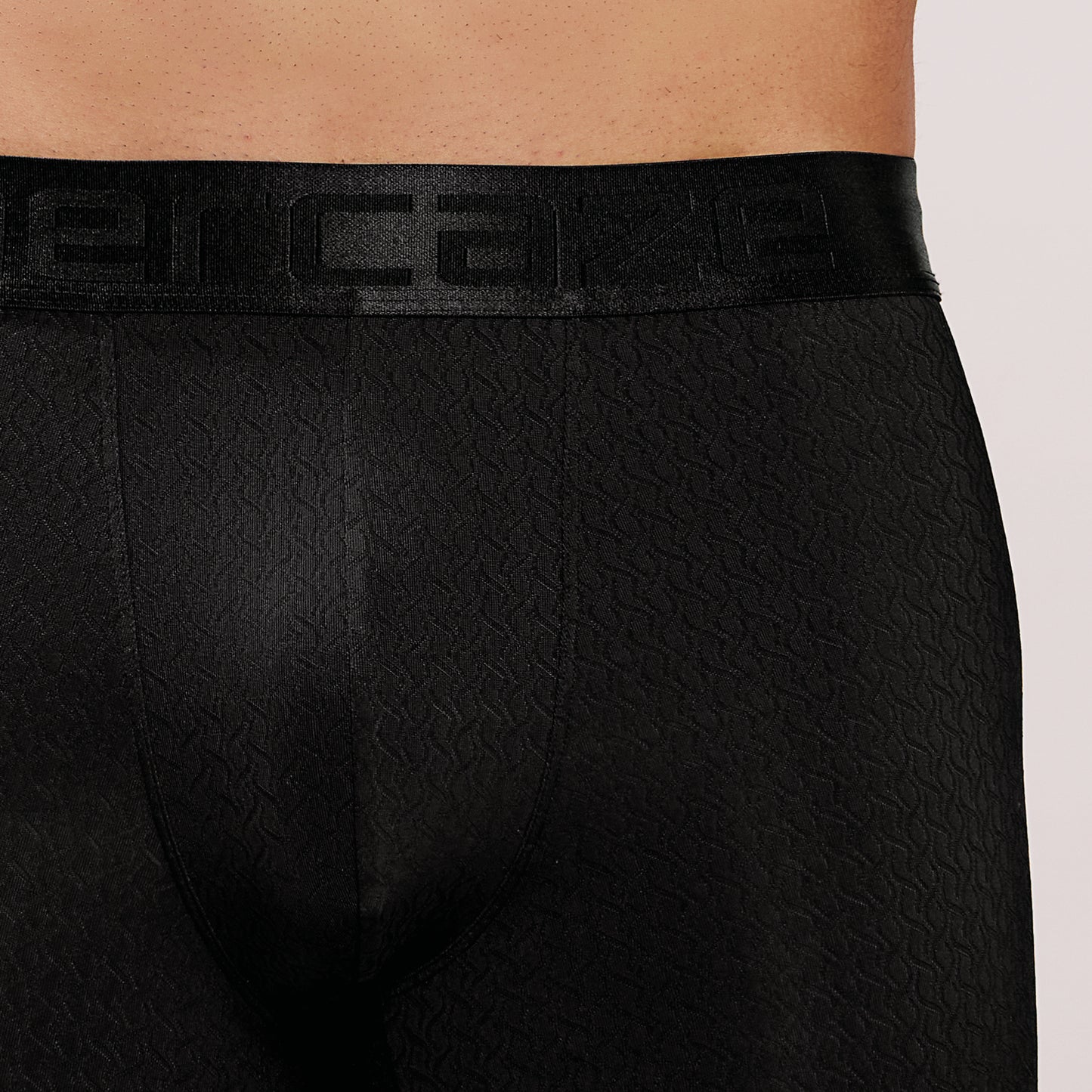 Premium Fit - Textured Jacquard Micro Fibre Nylon Spandex Trunk - M115 - Black