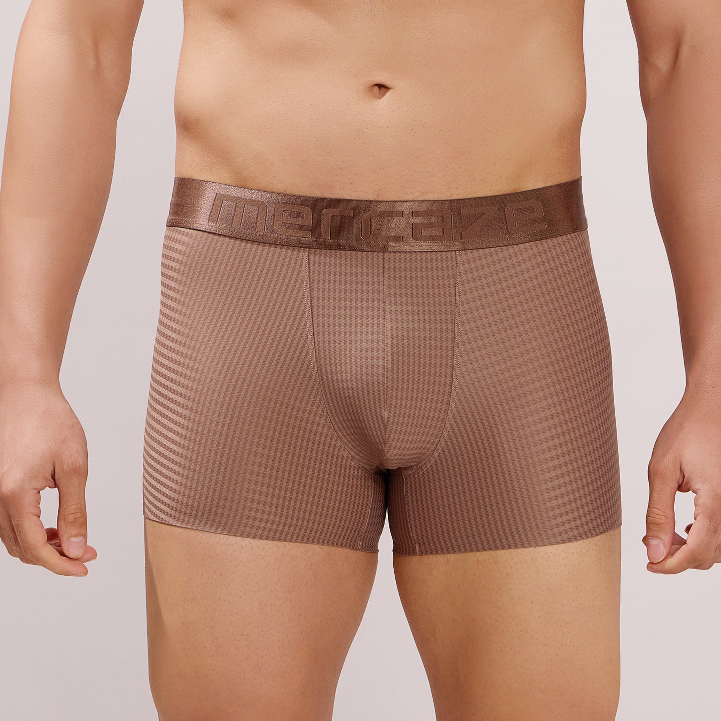 Premium Fit - Textured Jacquard Micro Fibre Nylon Spandex Trunk - M115 - Brown