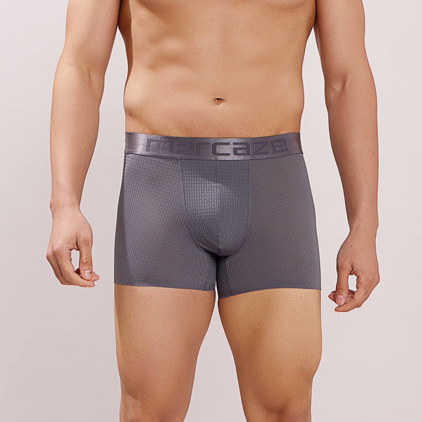 Premium Fit - Textured Jacquard Micro Fibre Nylon Spandex Trunk - M115 - Dark Grey