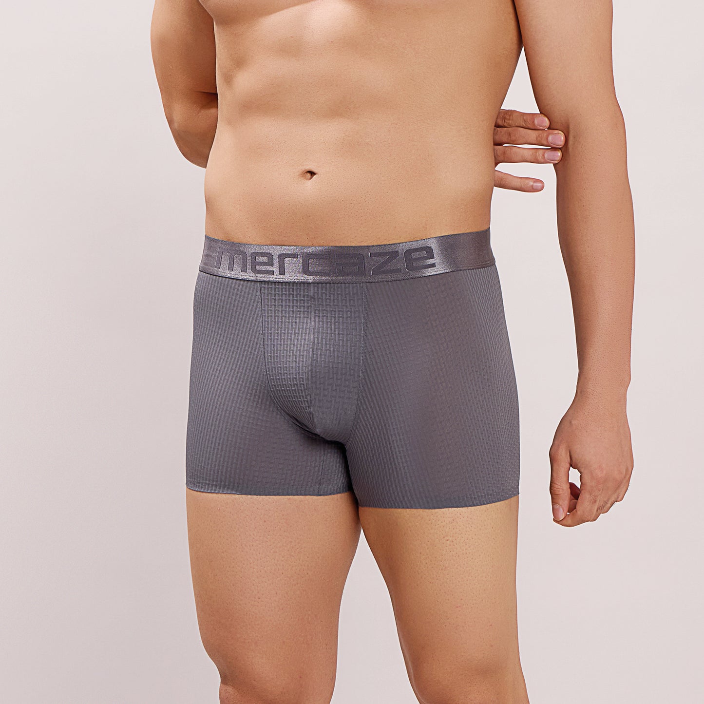 Premium Fit - Textured Jacquard Micro Fibre Nylon Spandex Trunk - M115 - Dark Grey