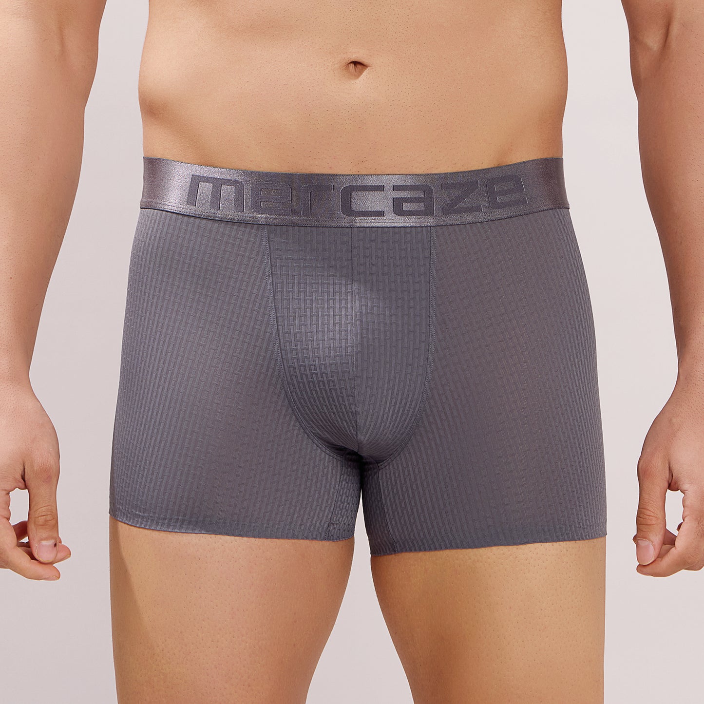 Premium Fit - Textured Jacquard Micro Fibre Nylon Spandex Trunk - M115 - Dark Grey