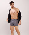 Premium Fit - Textured Jacquard Micro Fibre Nylon Spandex Trunk - M115 - Dark Grey