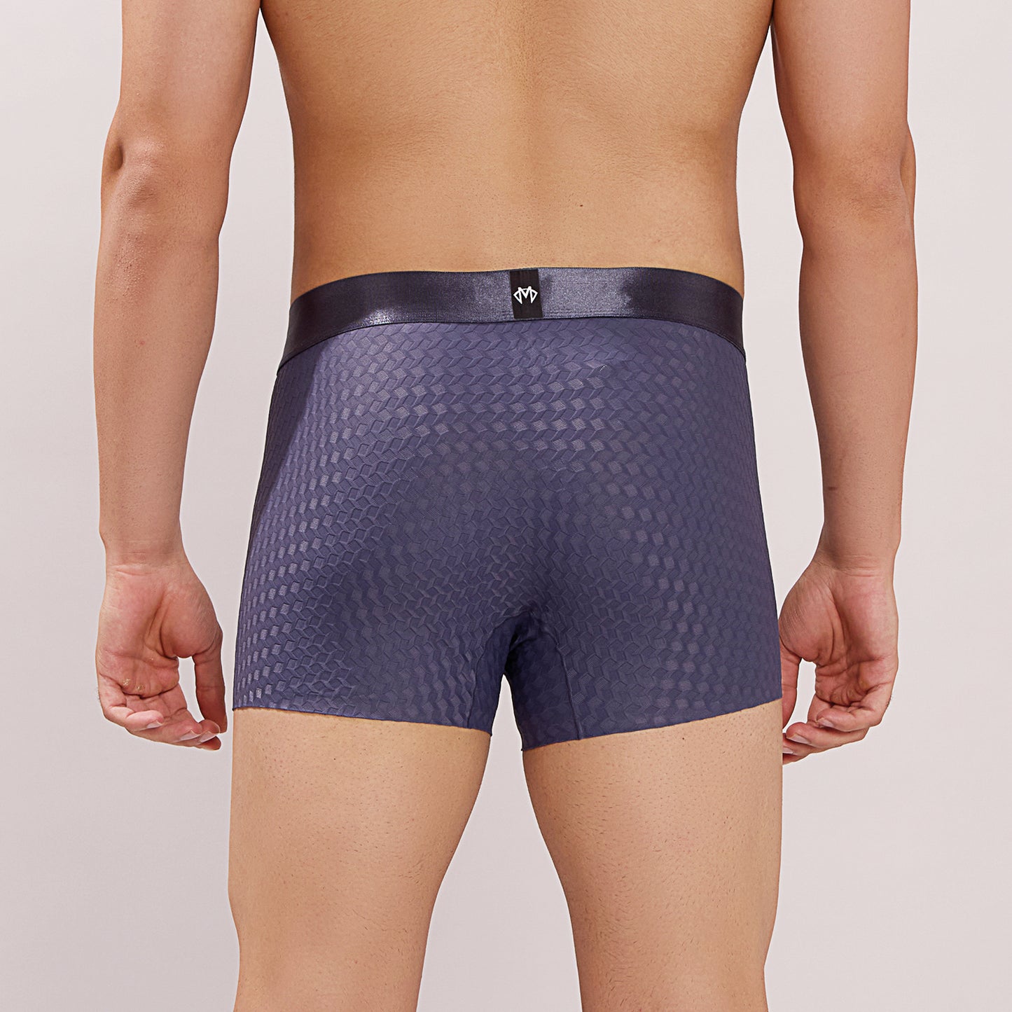 Premium Fit - Textured Jacquard Micro Fibre Nylon Spandex Trunk - M115 - Steel Blue