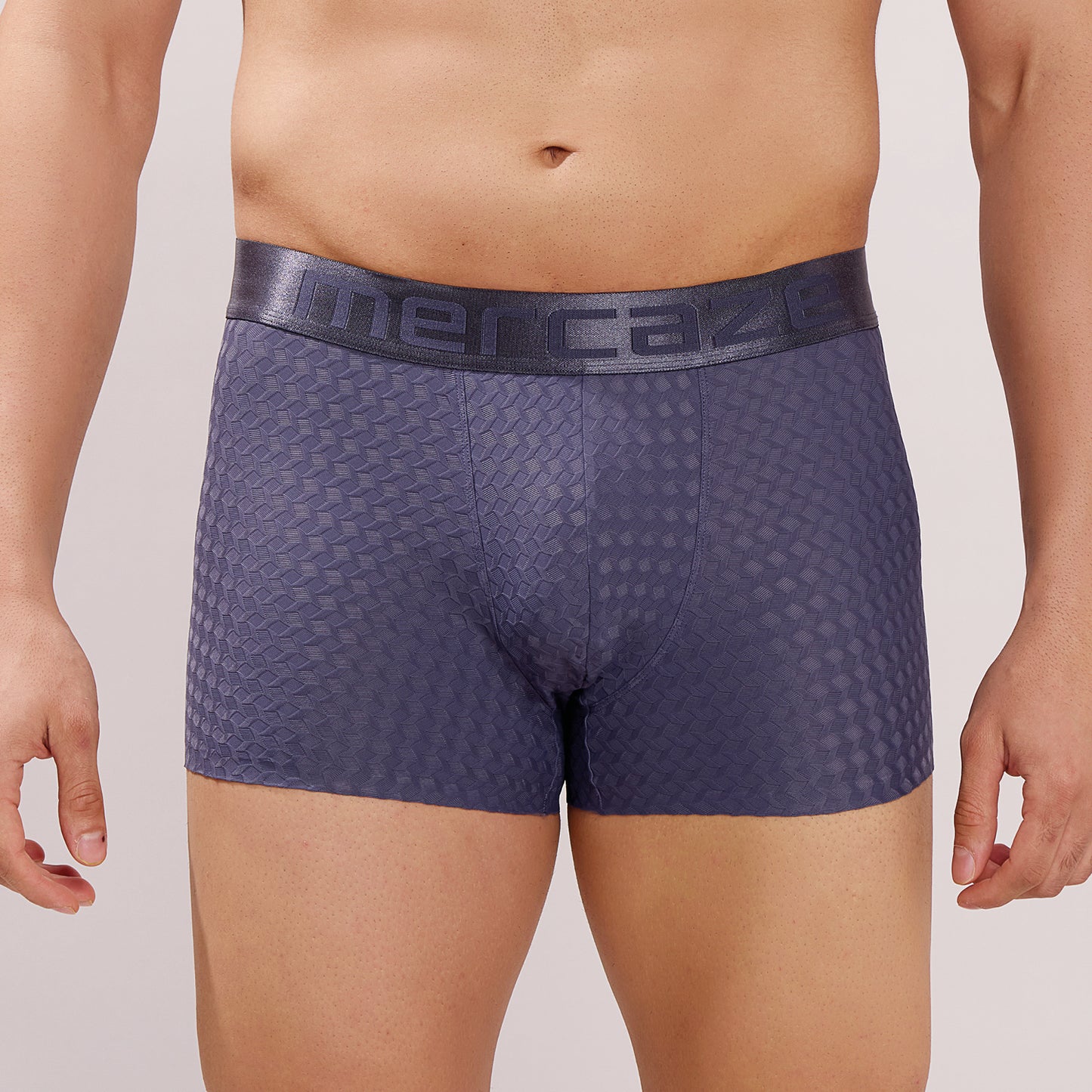 Premium Fit - Textured Jacquard Micro Fibre Nylon Spandex Trunk - M115 - Steel Blue
