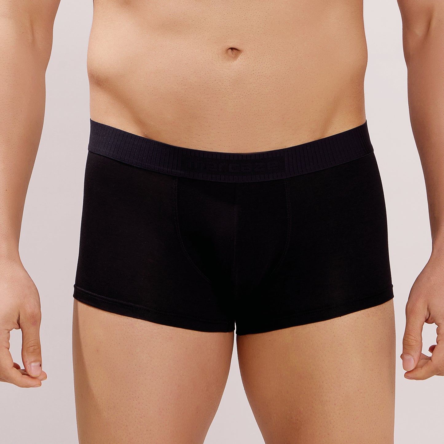 Soft Elastic Waistband- Premium Bamboo Cotton Spandex Trunk (Hipster) - M116- Black