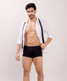 Soft Elastic Waistband- Premium Bamboo Cotton Spandex Trunk (Hipster) - M116- Black