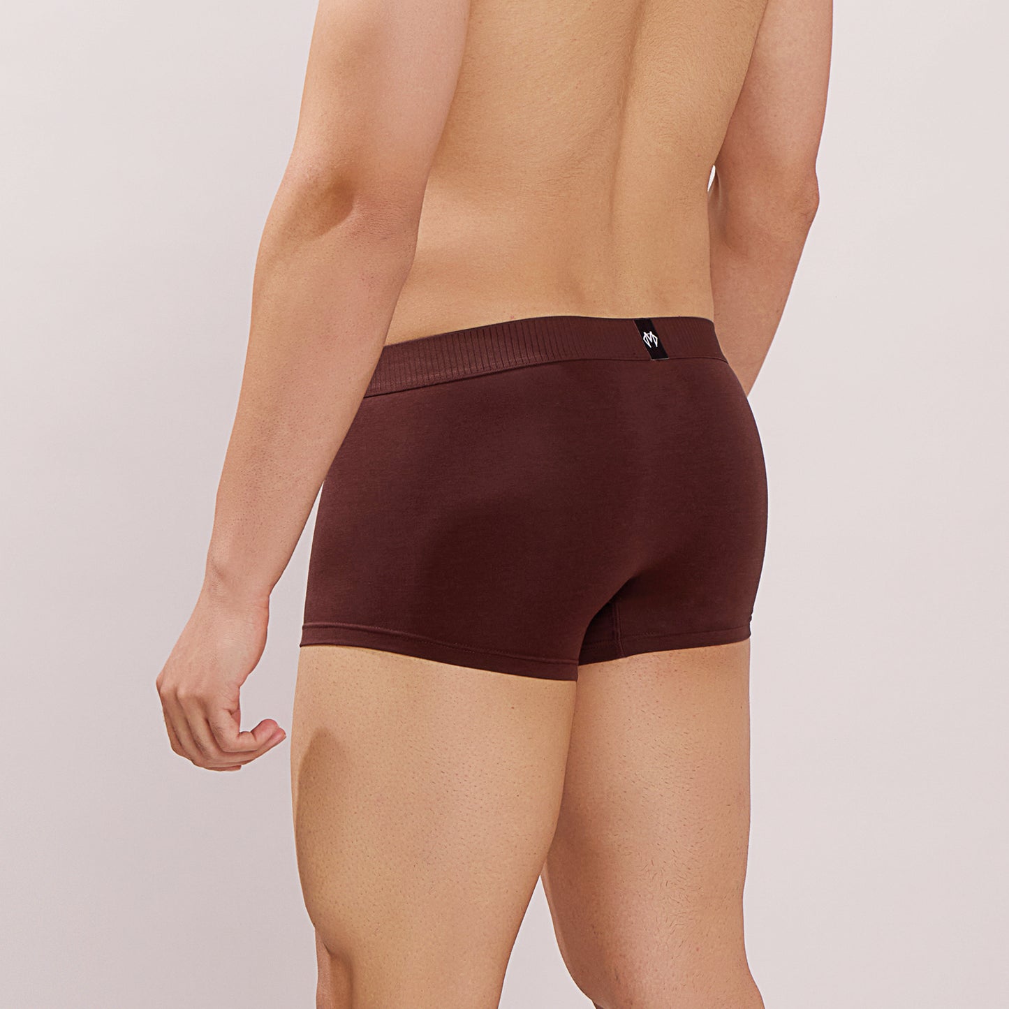 Soft Elastic Waistband- Premium Bamboo Cotton Spandex Trunk (Hipster) - M116- Brown