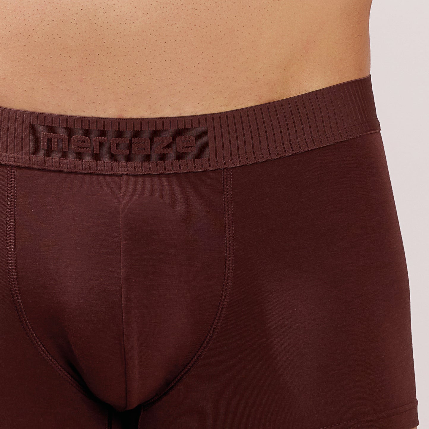 Soft Elastic Waistband- Premium Bamboo Cotton Spandex Trunk (Hipster) - M116- Brown