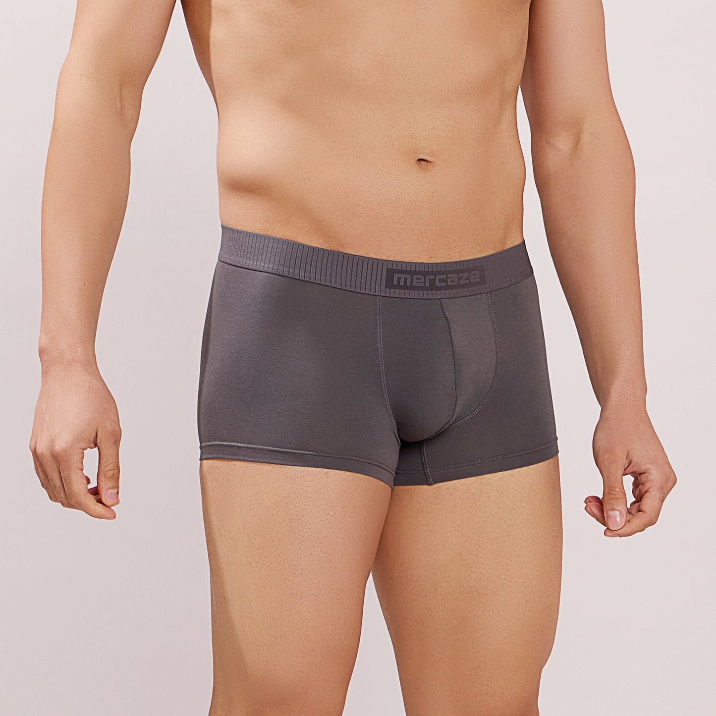 Soft Elastic Waistband- Premium Bamboo Cotton Spandex Trunk (Hipster) - M116- Dark Grey