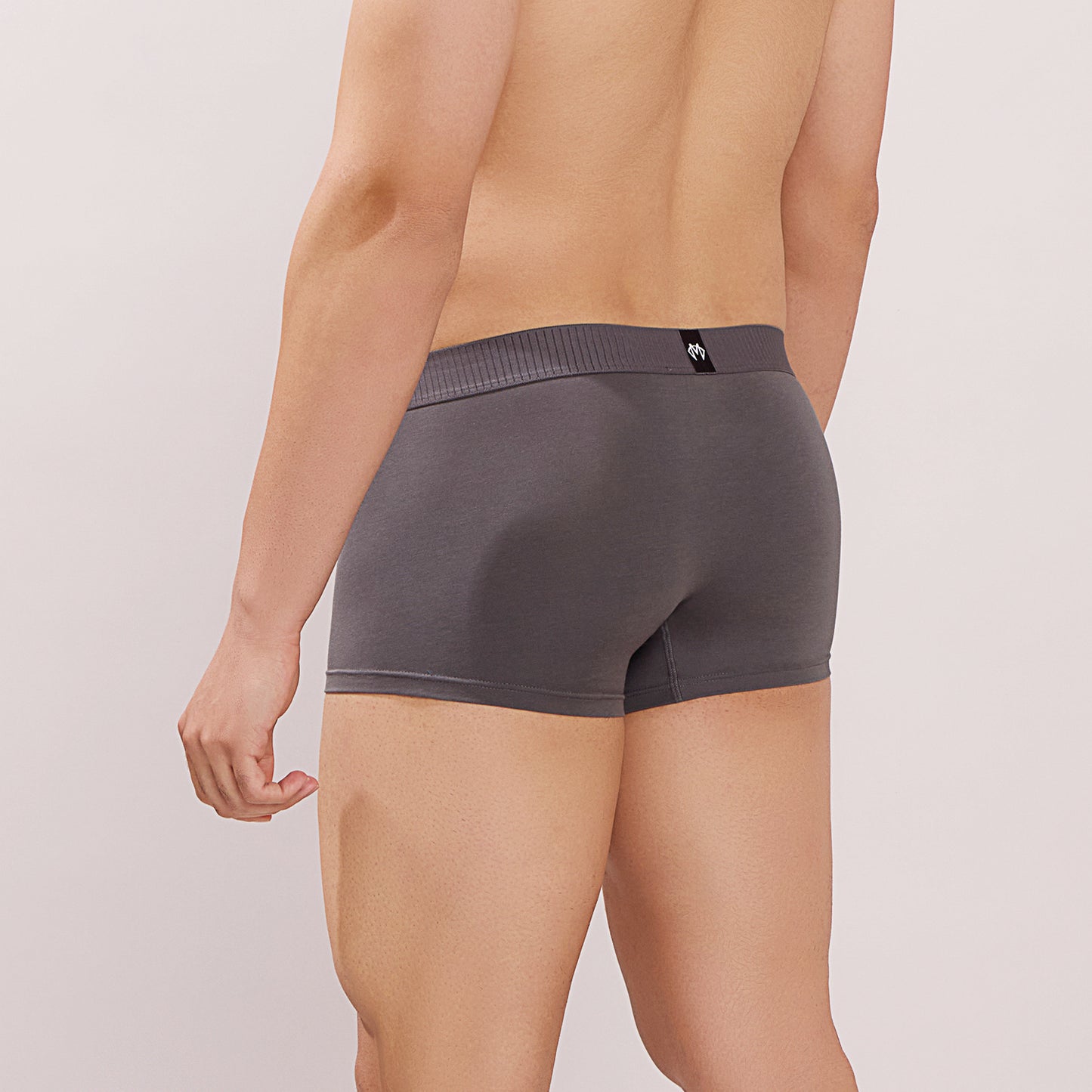 Soft Elastic Waistband- Premium Bamboo Cotton Spandex Trunk (Hipster) - M116- Dark Grey