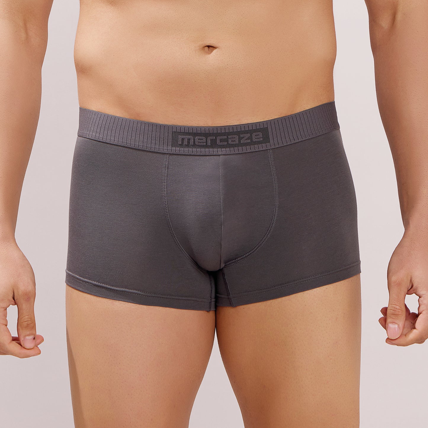 Soft Elastic Waistband- Premium Bamboo Cotton Spandex Trunk (Hipster) - M116- Dark Grey