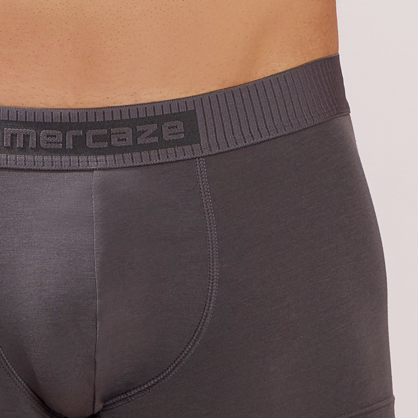 Soft Elastic Waistband- Premium Bamboo Cotton Spandex Trunk (Hipster) - M116- Dark Grey
