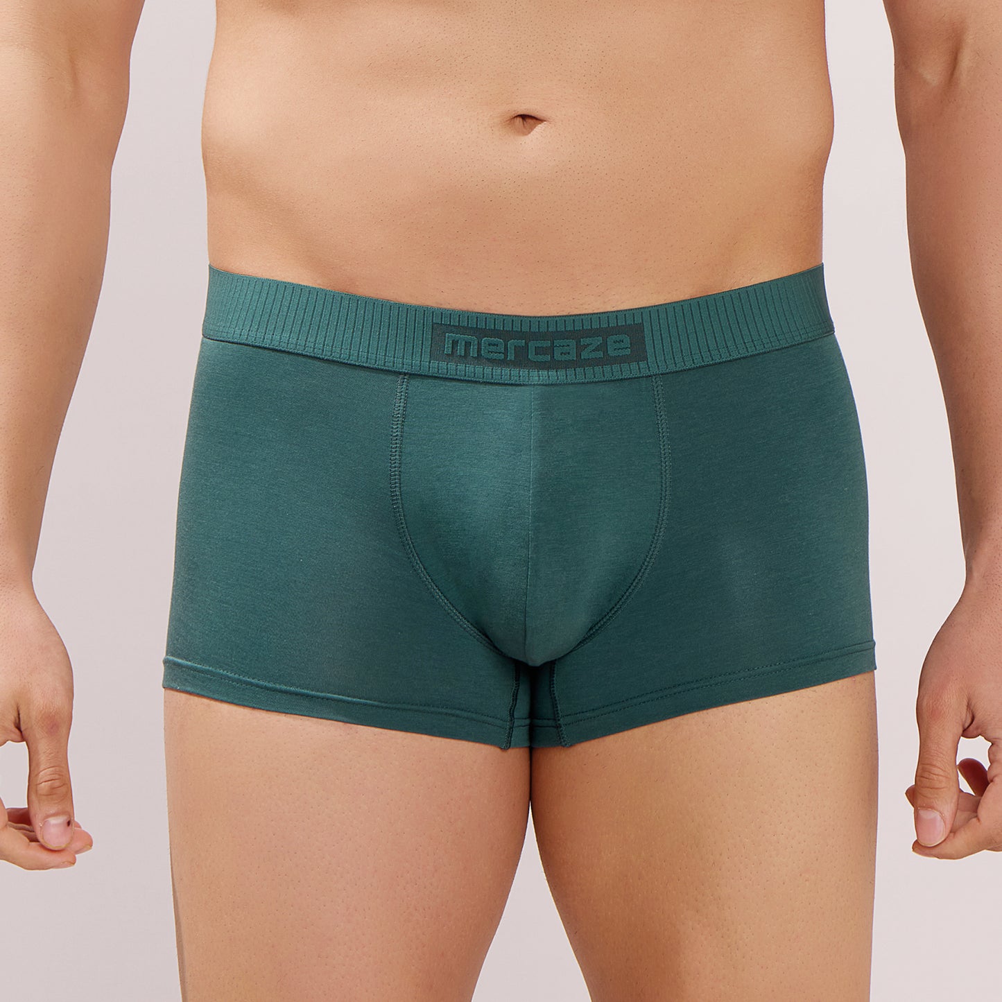 Soft Elastic Waistband- Premium Bamboo Cotton Spandex Trunk (Hipster) - M116- Olive