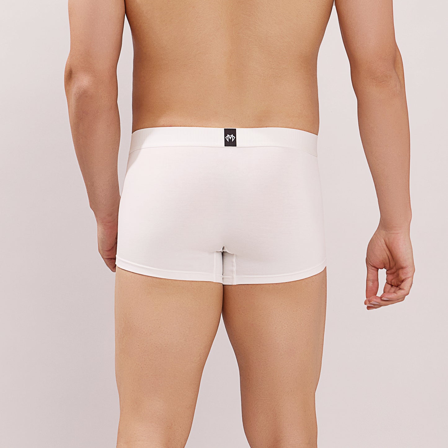 Soft Elastic Waistband- Premium Bamboo Cotton Spandex Trunk (Hipster) - M116- White