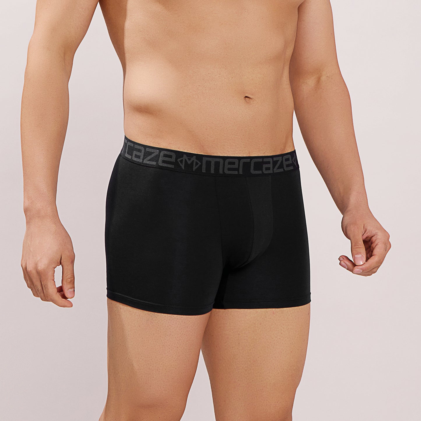 Soft Waistband - Premium Cotton Modal Spandex Trunk - M117 - Black