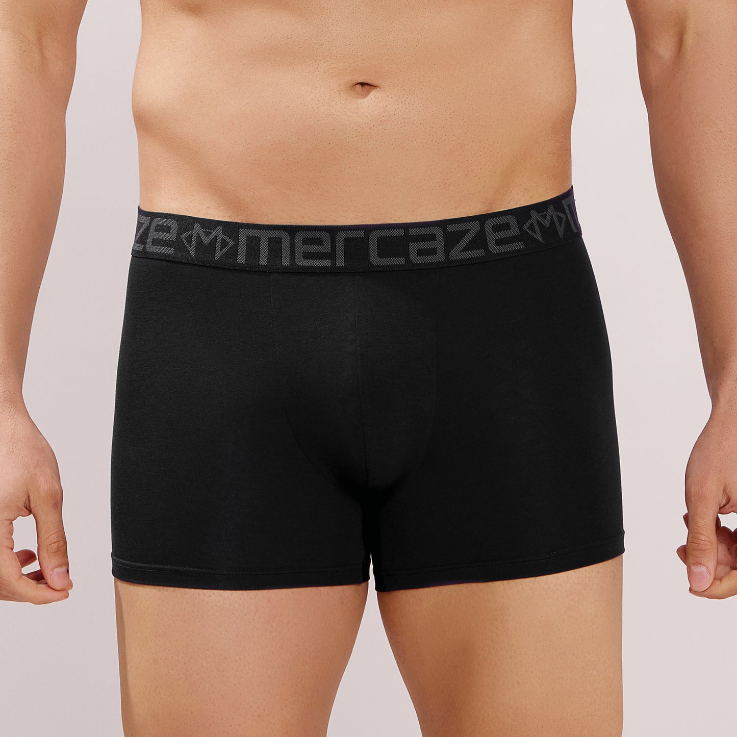 Soft Waistband - Premium Cotton Modal Spandex Trunk - M117 - Black
