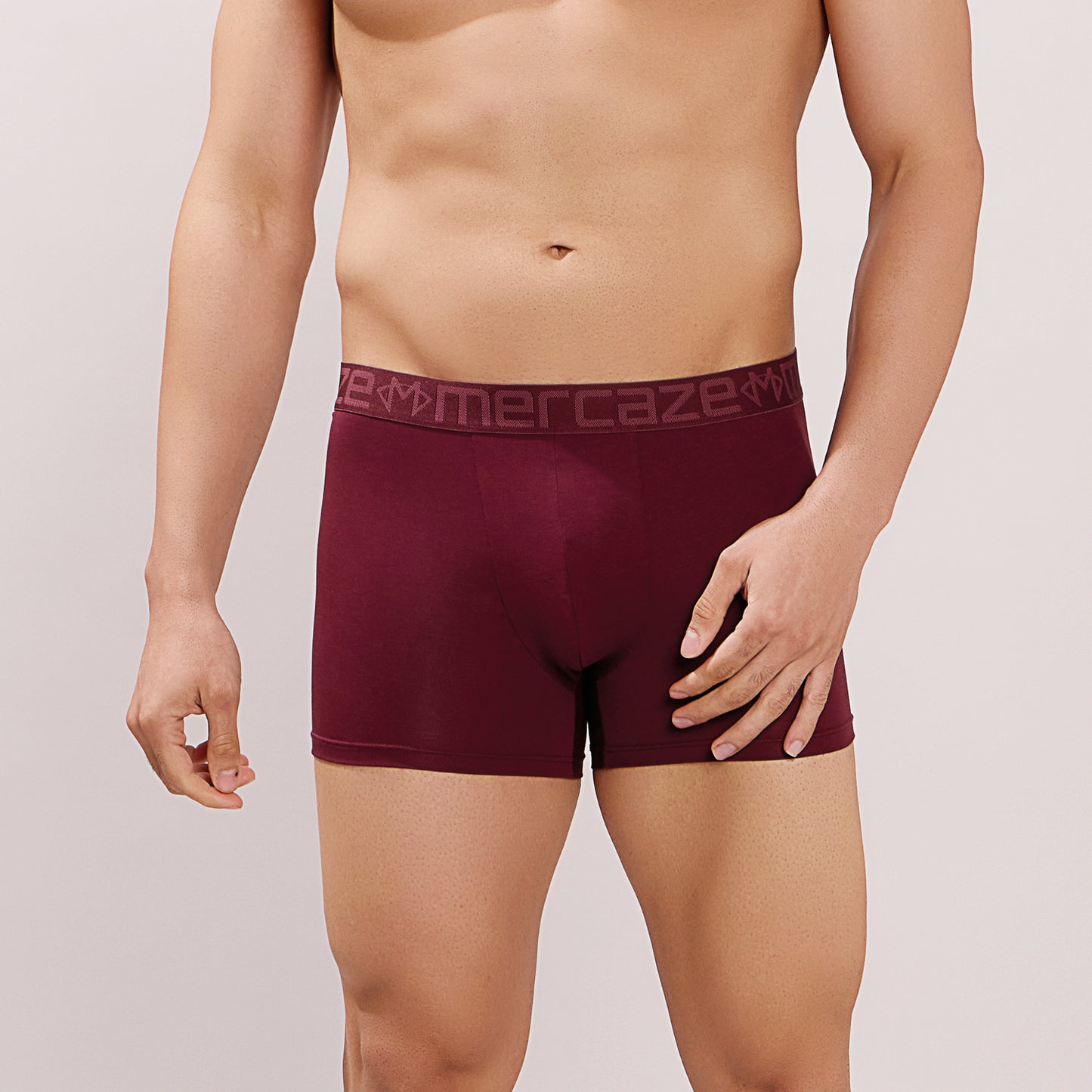Soft Waistband - Premium Cotton Modal Spandex Trunk - M117 -  Burgundy