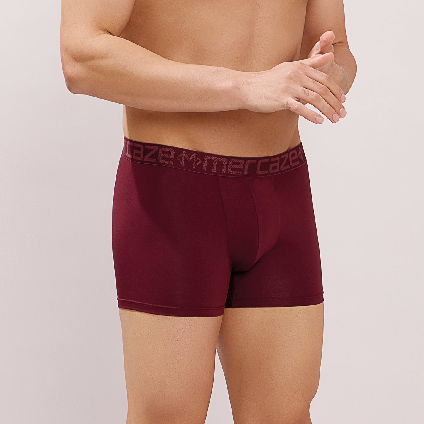 Soft Waistband - Premium Cotton Modal Spandex Trunk - M117 -  Burgundy