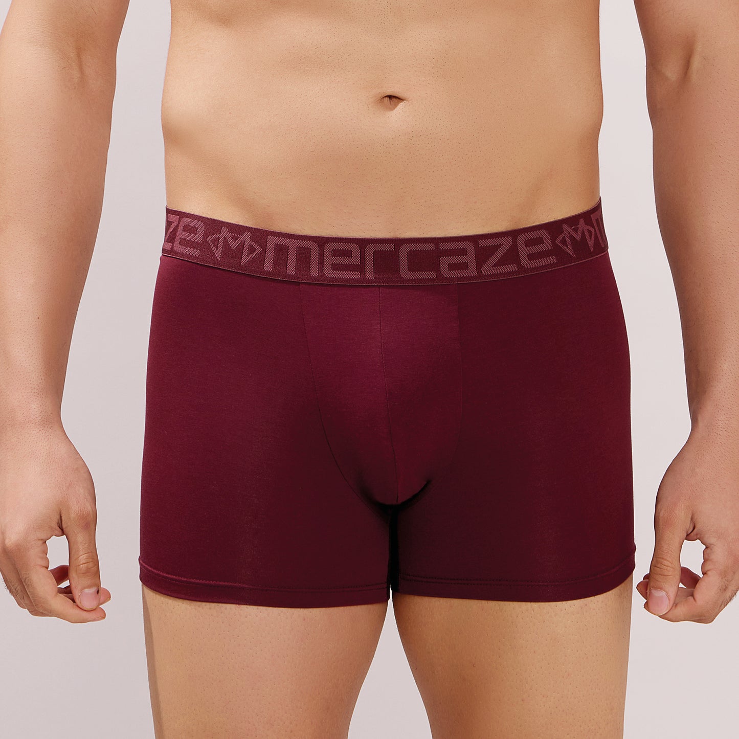 Soft Waistband - Premium Cotton Modal Spandex Trunk - M117 -  Burgundy