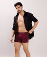 Soft Waistband - Premium Cotton Modal Spandex Trunk - M117 -  Burgundy