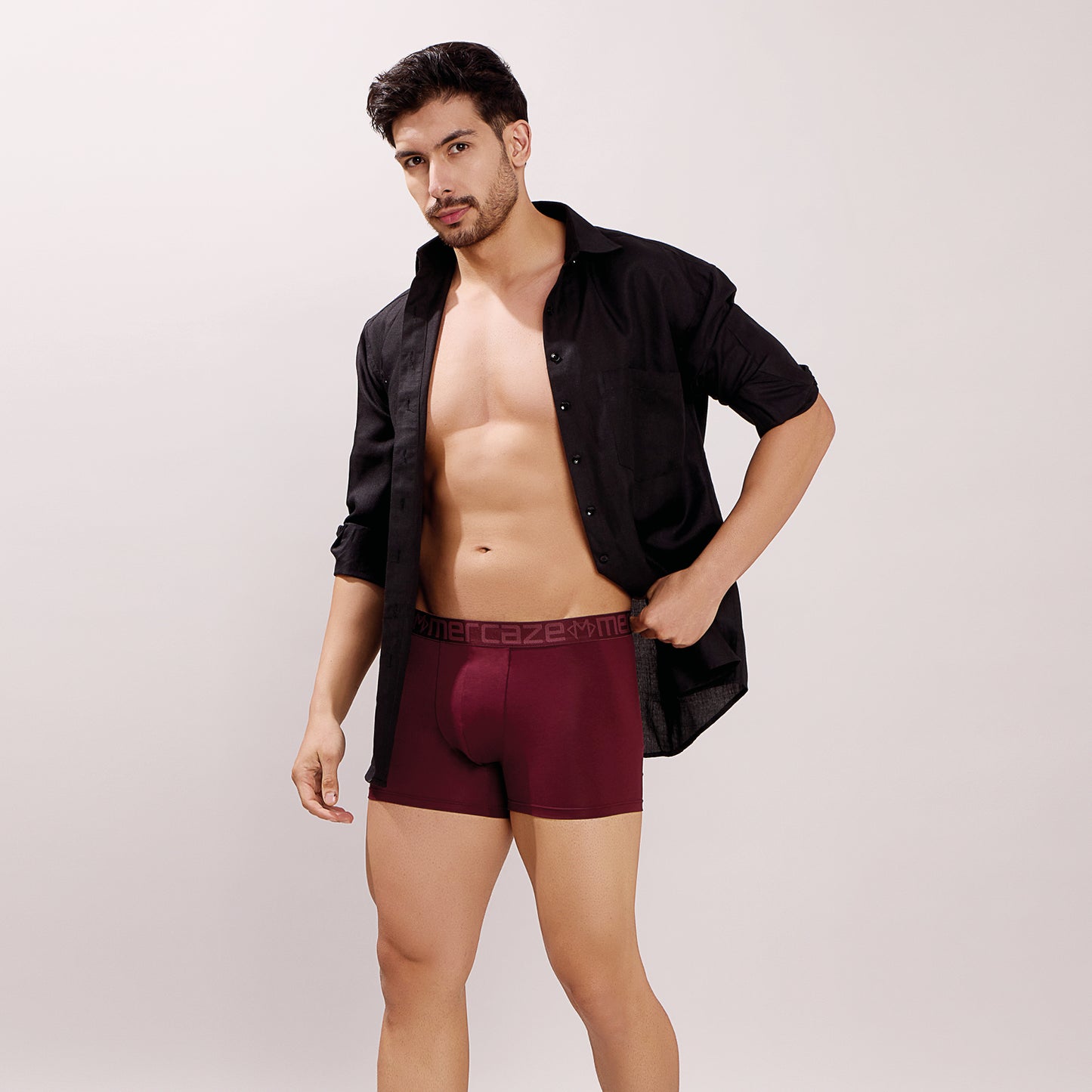 Soft Waistband - Premium Cotton Modal Spandex Trunk - M117 -  Burgundy