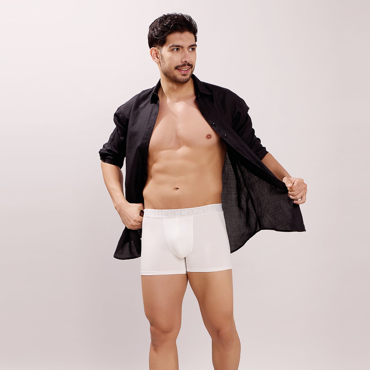 Soft Waistband - Premium Cotton Modal Spandex Trunk - M117 -  White