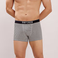 Breathable Comfort Fit – Super Combed Cotton Spandex Striped Trunk  – M121 – Grey