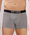 Breathable Comfort Fit – Super Combed Cotton Spandex Striped Trunk  – M121 – Grey