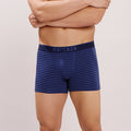 Breathable Comfort Fit – Super Combed Cotton Spandex Striped Trunk  – M121 – Indigo