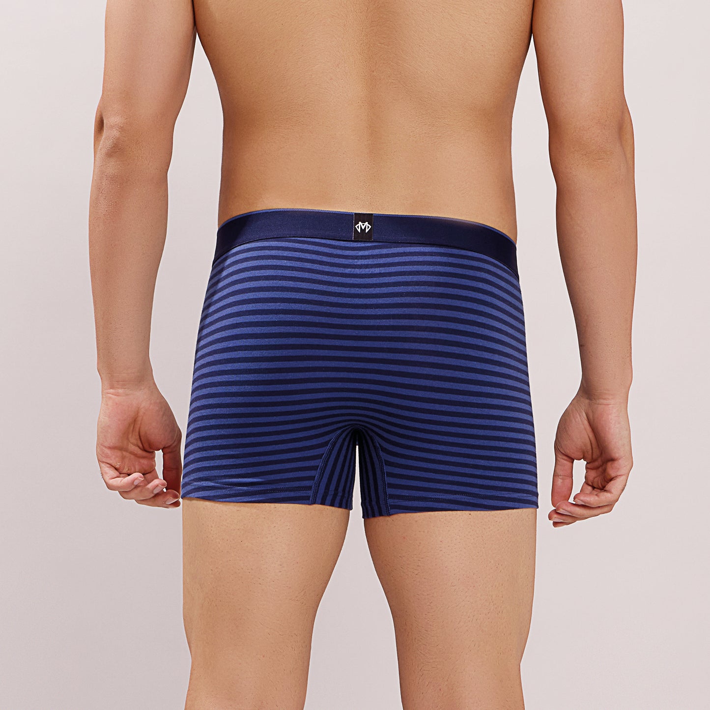 Breathable Comfort Fit – Super Combed Cotton Spandex Striped Trunk  – M121 – Indigo